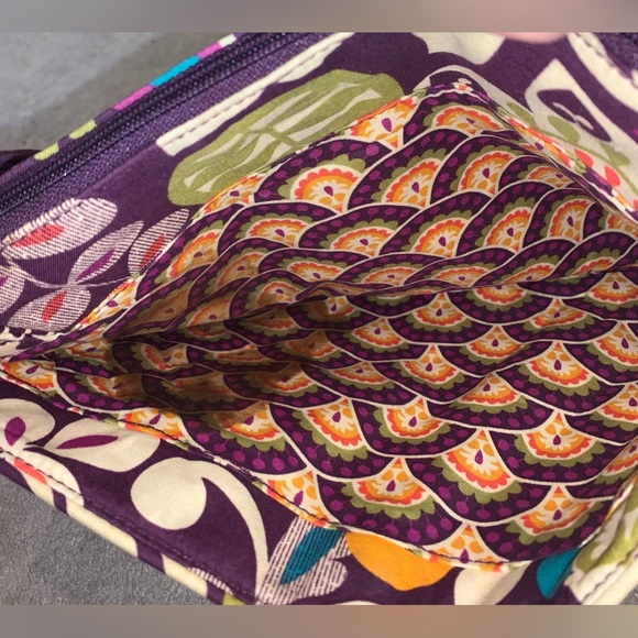 VERA BRADLEY plum Crazy envelope messenger purse women’s bags tote - Picture 11 of 11